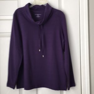 Purple cowl neck sweatshirt